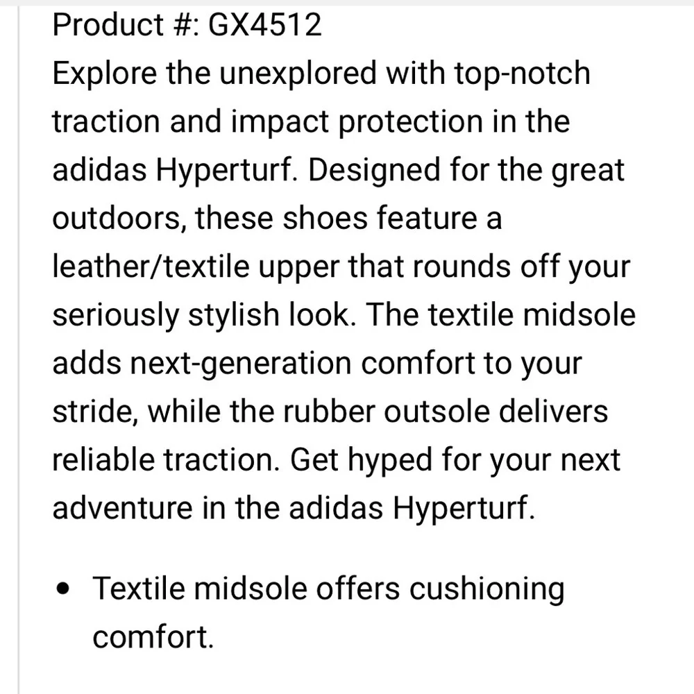 New Adidas Hyperturf Adventure size 5